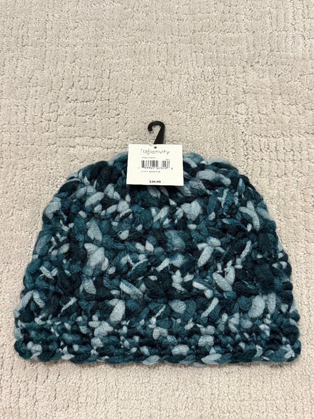 Relativity Blue Knit Winter Beanie Hat One Size NWT